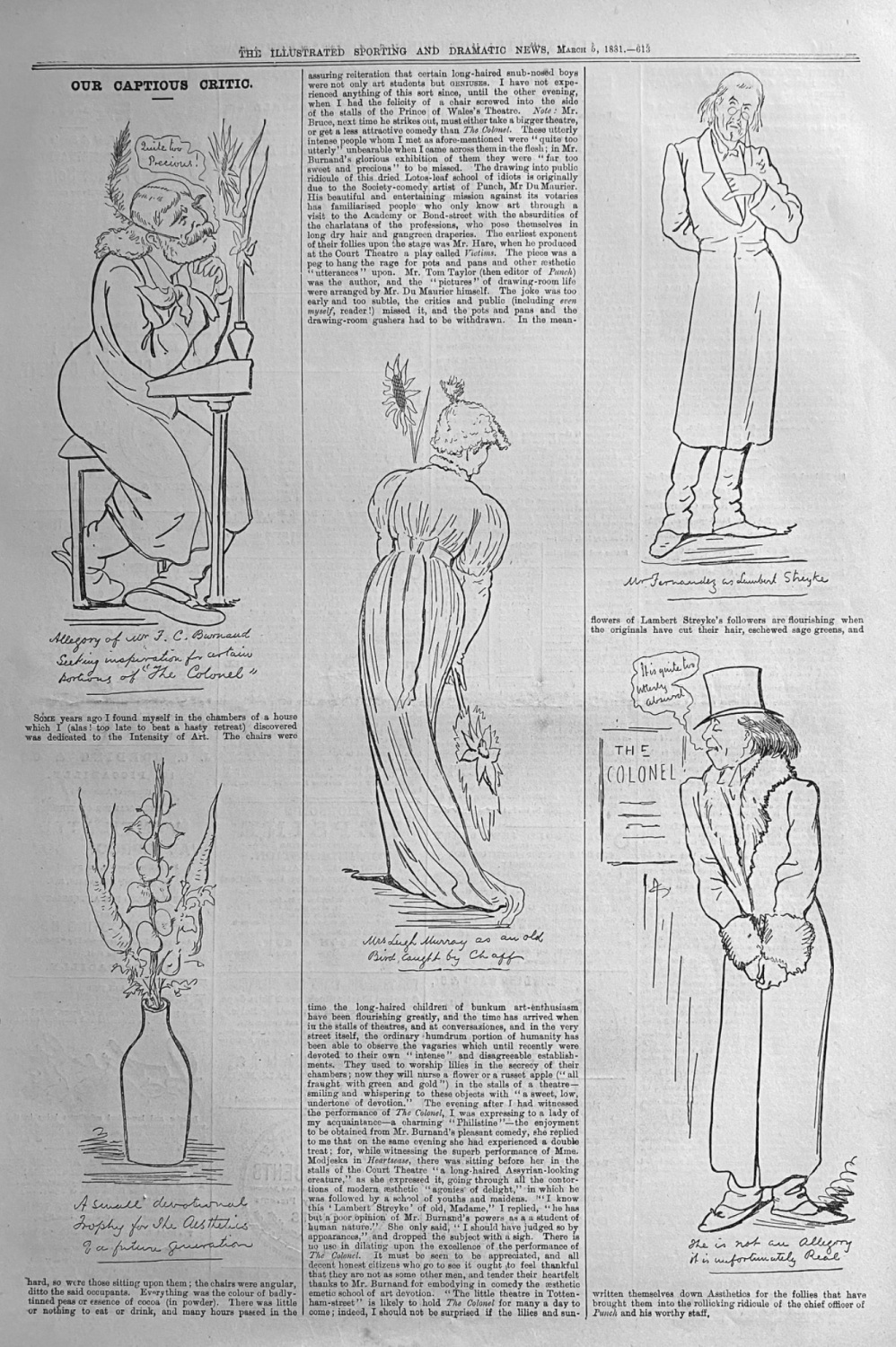 Our Captious Critic. March 5th, 1881.