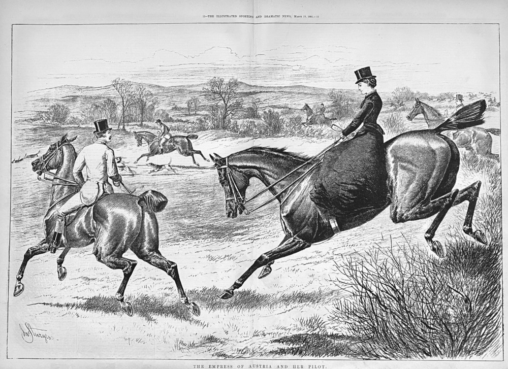 The Empress of Austria and Her Pilot.  1881.