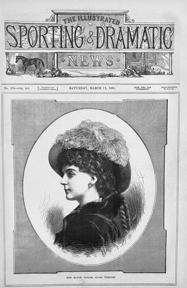 Miss Maude Taylor, Globe Theatre,  1881.