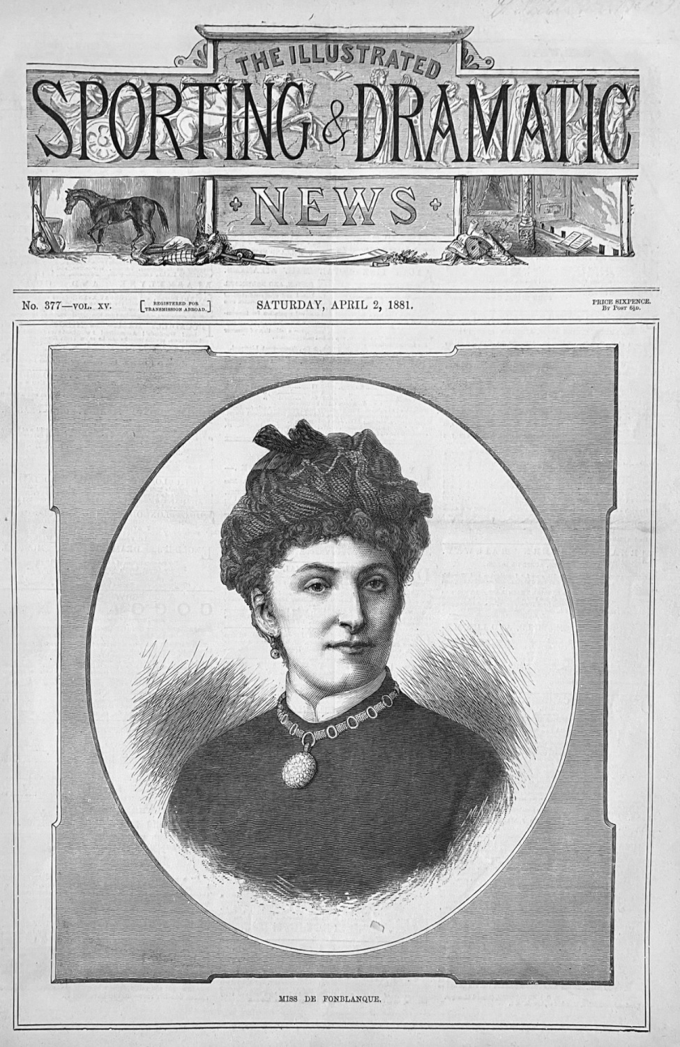 Miss De Fonblanque.  1881.