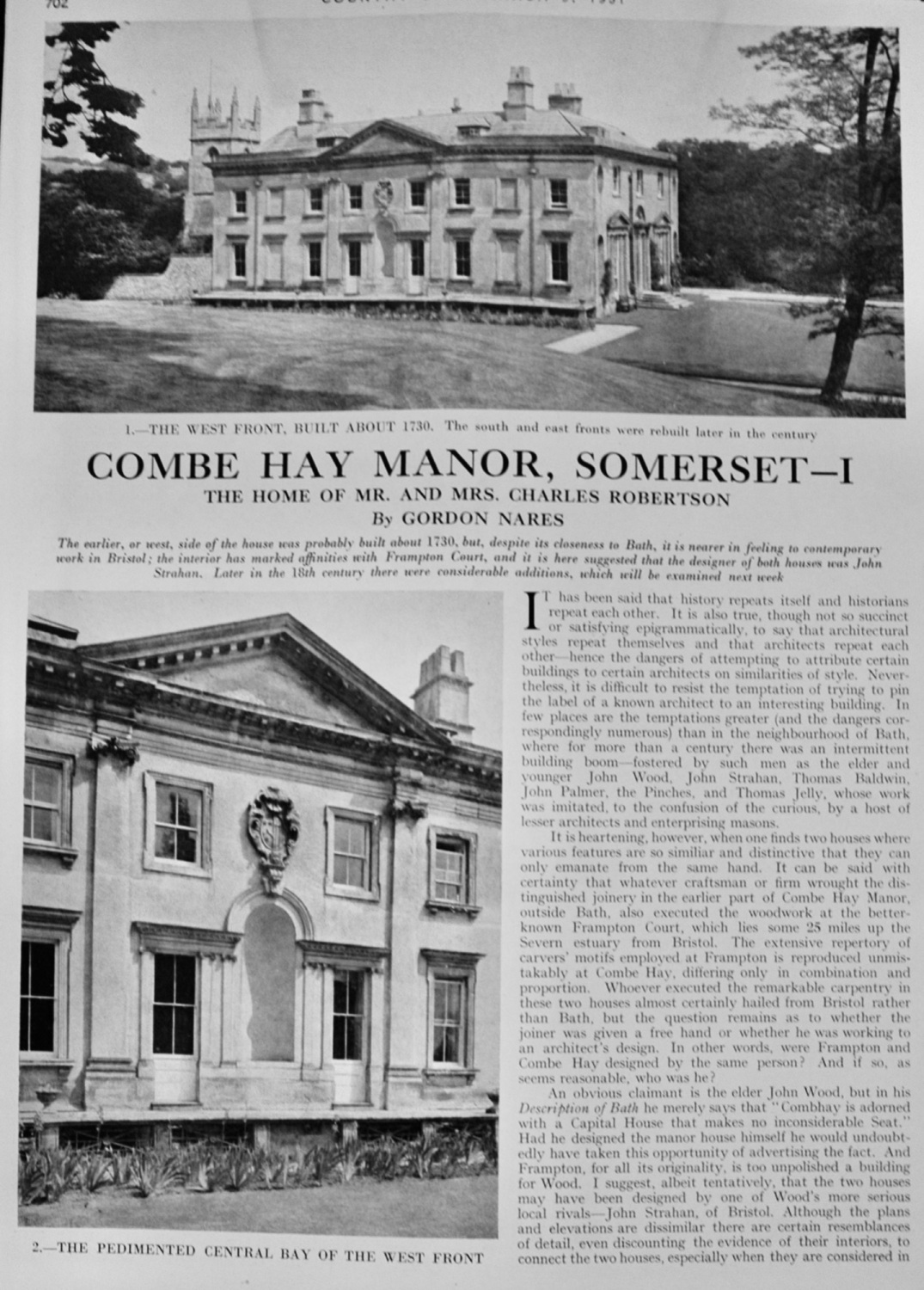 Combe Hay Manor, Somerset. Parts 1 & 2