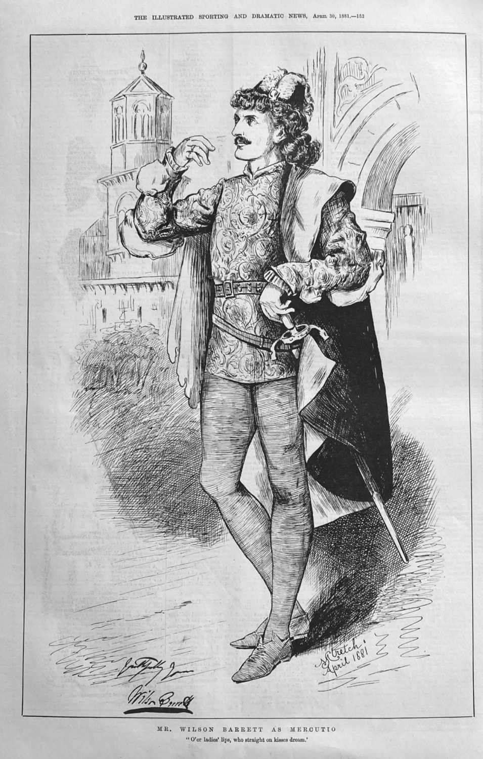 Mr. Wilson Barrett as Mercutio.  1881.