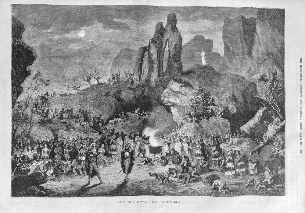 Scene from Boito's opera  "Mefistofelle."  1881.