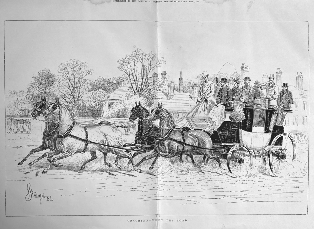 Coaching - Down The Road.  1881.