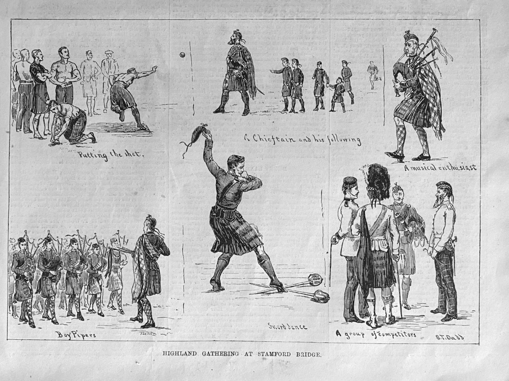 Highland Gathering at Stamford Bridge.  1881.