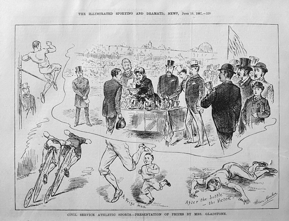 Civil Service Athletic Sports.- Presentation of Prizes by Mrs. Gladstone.  1881.