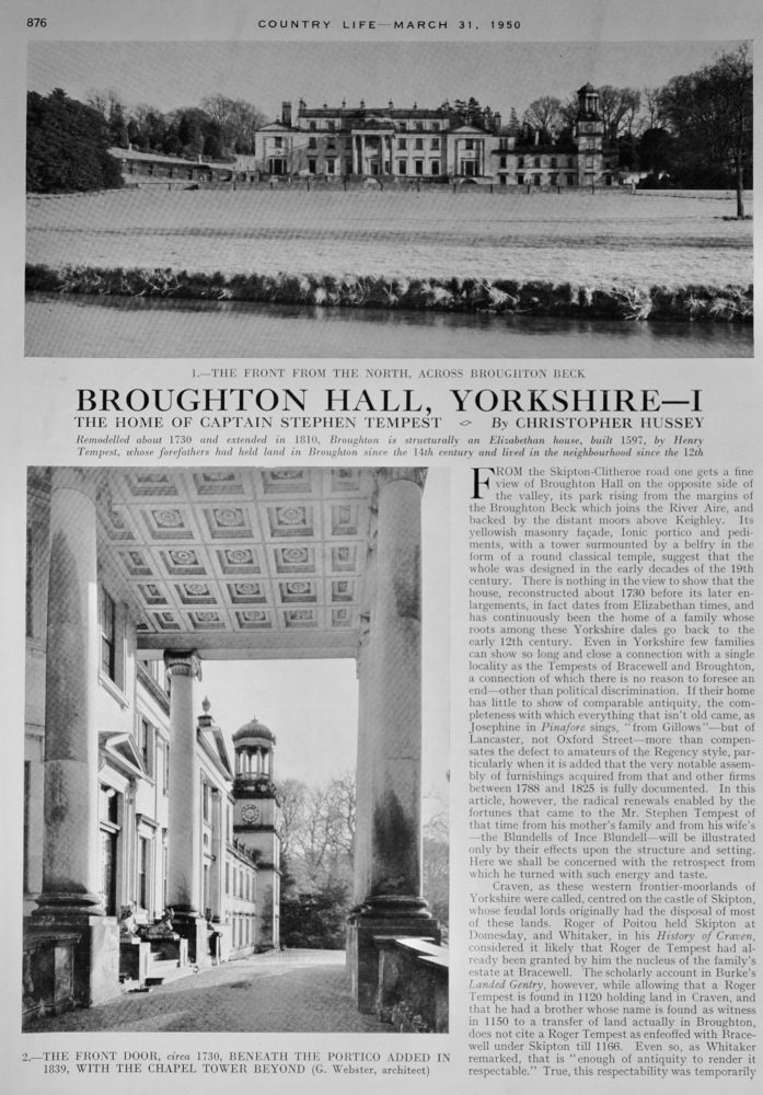 Broughton Hall, Yorkshire