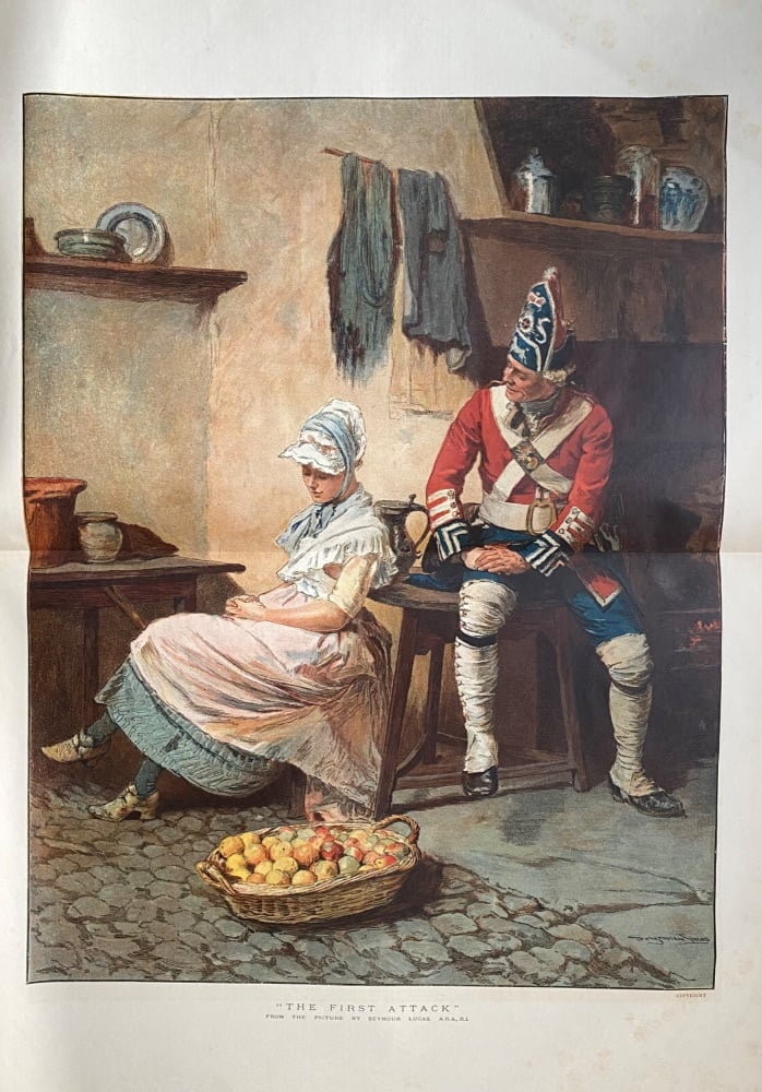 "The First Attack" (From the Picture by Seymour Lucas>)  1888.