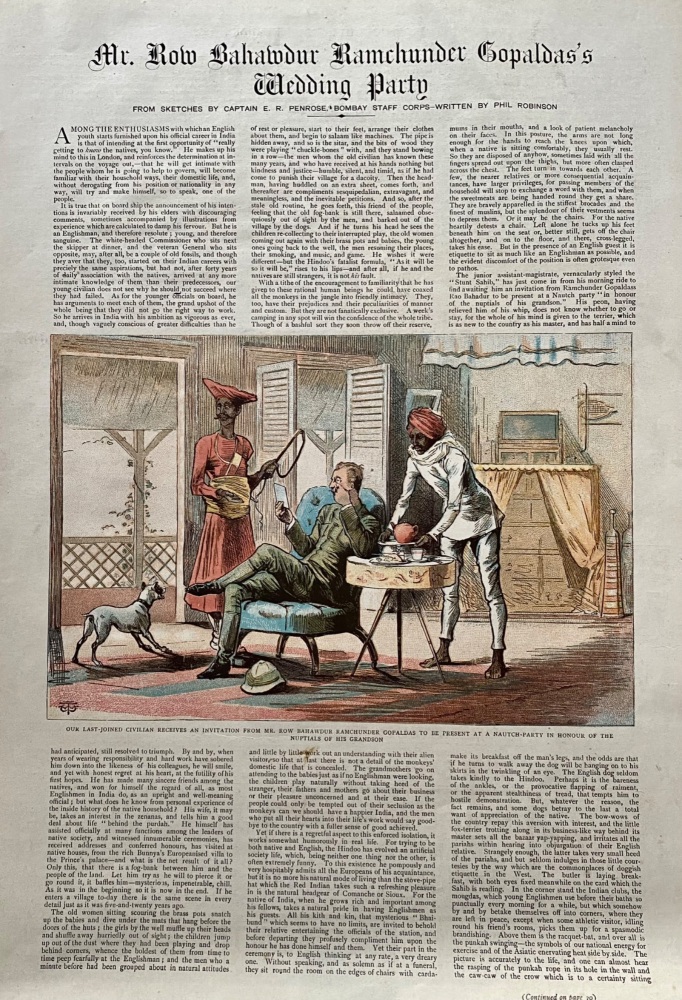 Mr. Row Bahawder Ramchunder Gopaldas's Wedding Party  1888.