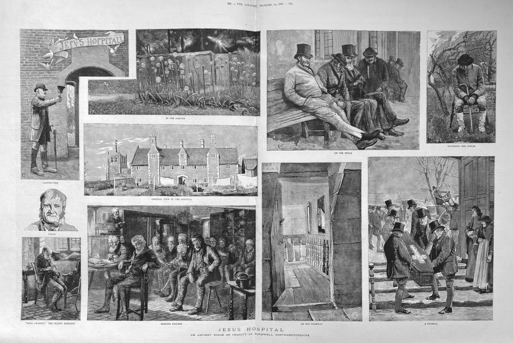 Jesus Hospital.  An Ancient House of Charity at Rothwell, Northamptonshire.  1888.