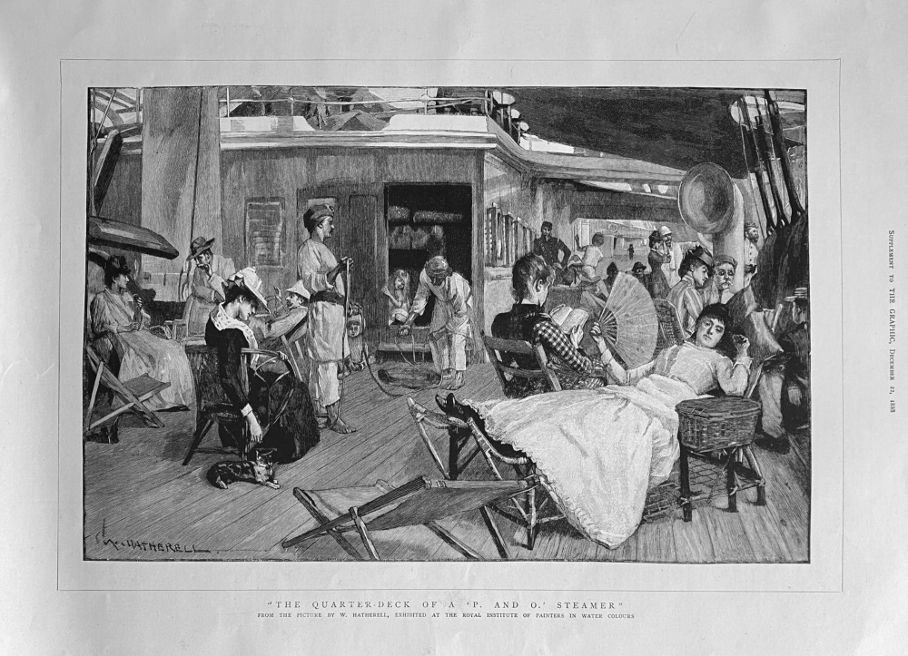 "The Quarter-deck of a  'P. and O.' Steamer".  1888.
