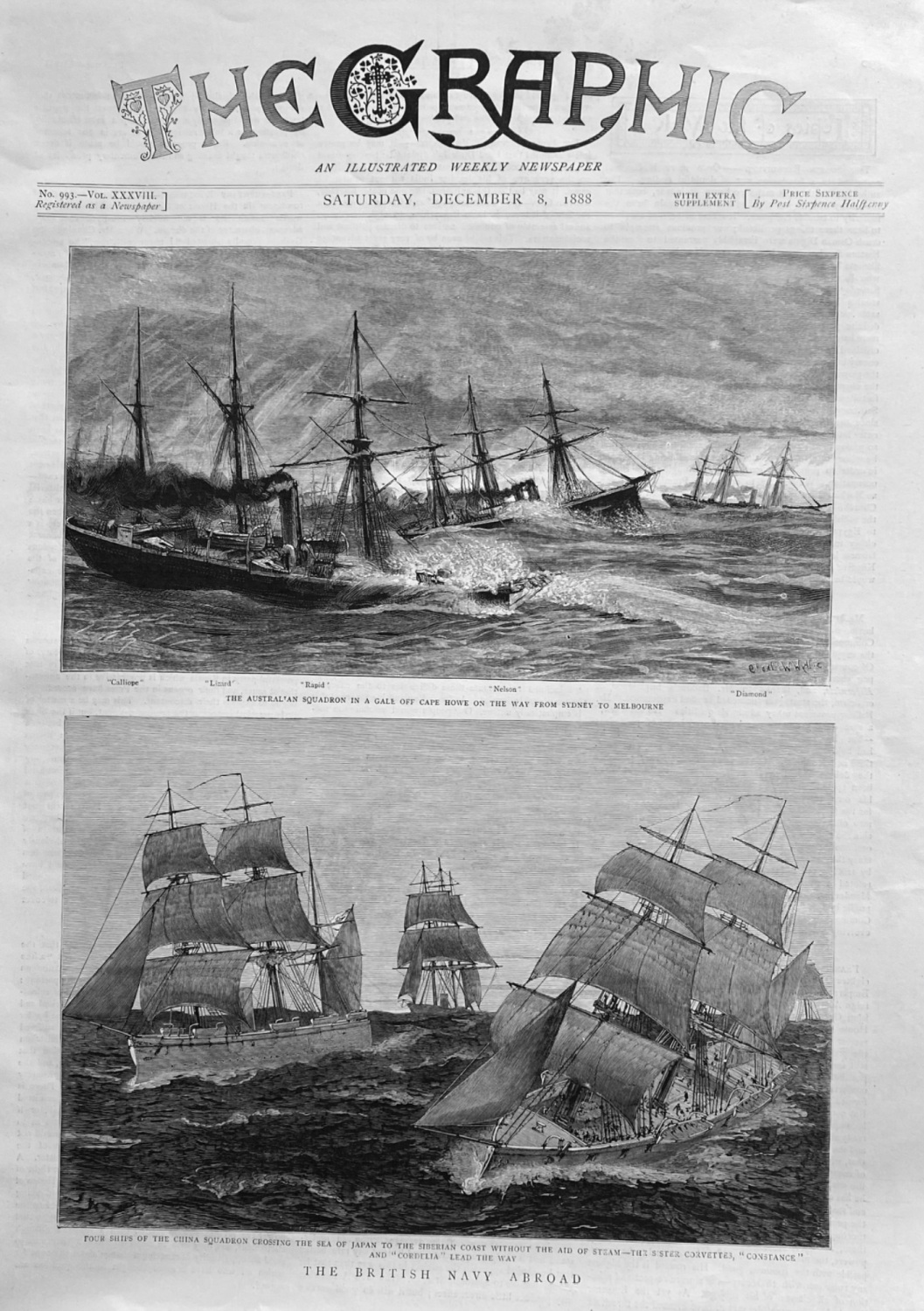 The British Navy Abroad.  1888.