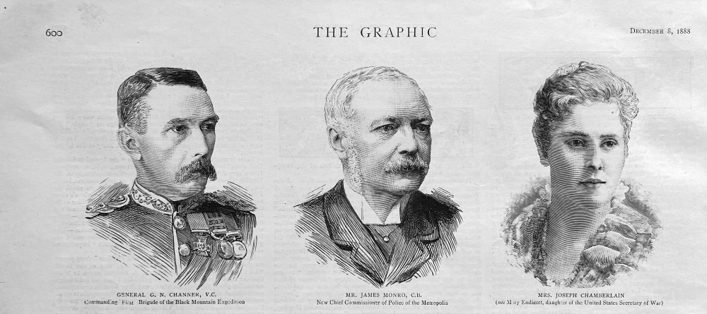 General G. N. Channer, V.C.,    Mr. James Monro,  C.B.,   Mrs.. Joseph Chamberlain.  1888.