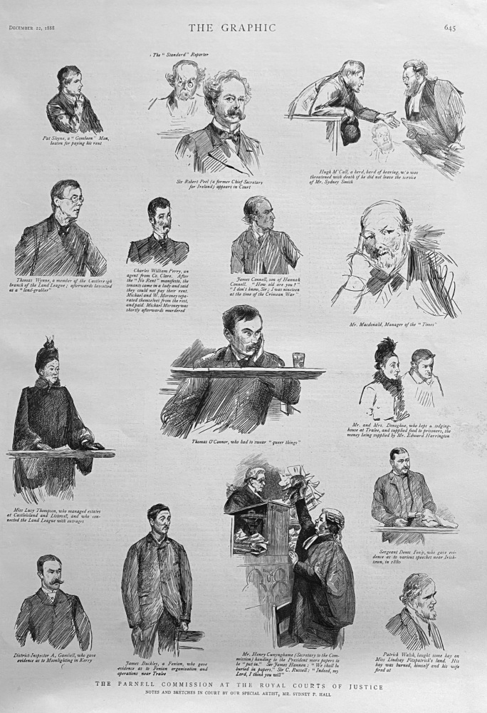 The Parnell Commission at the Royal Courts of Justice.  1888.