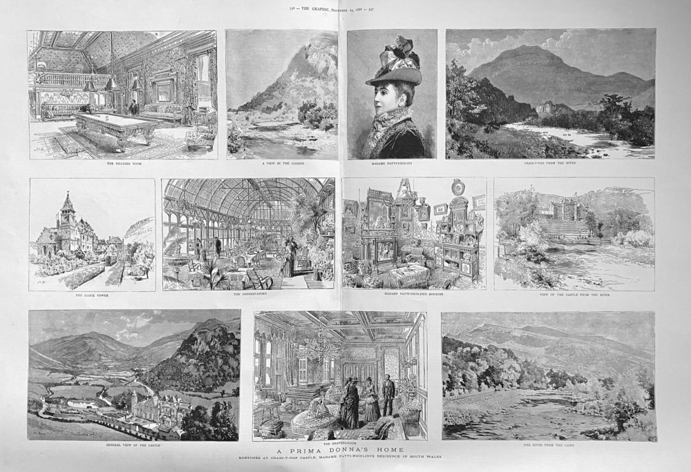 A Prima Donna's Home.    Craig-Y-Nos  Castle.  1888..