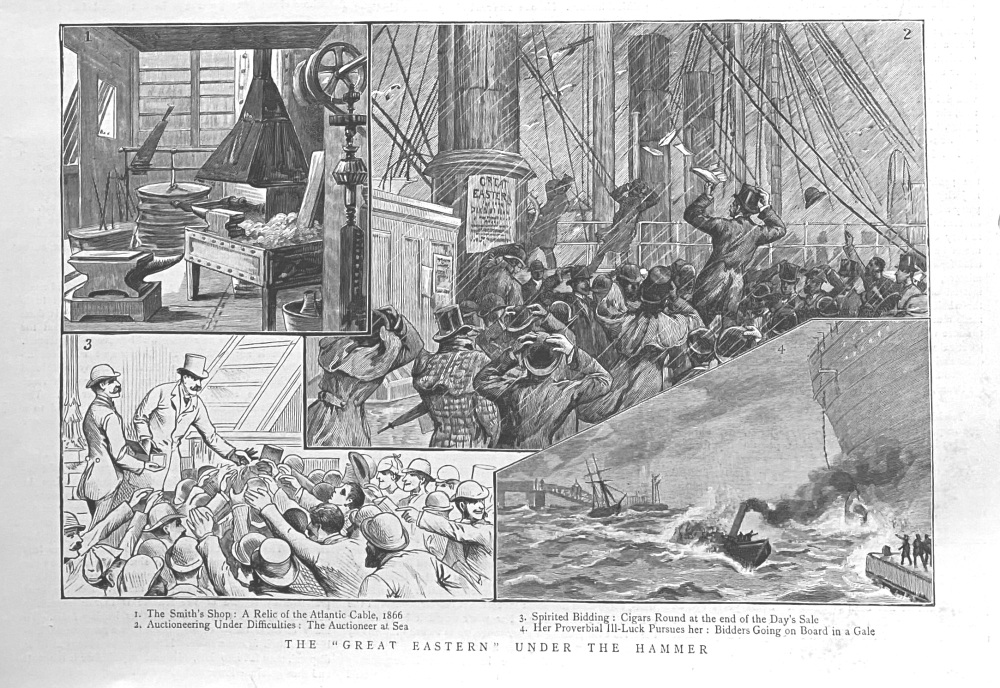 The "Great Eastern"  Under the Hammer.  1888.