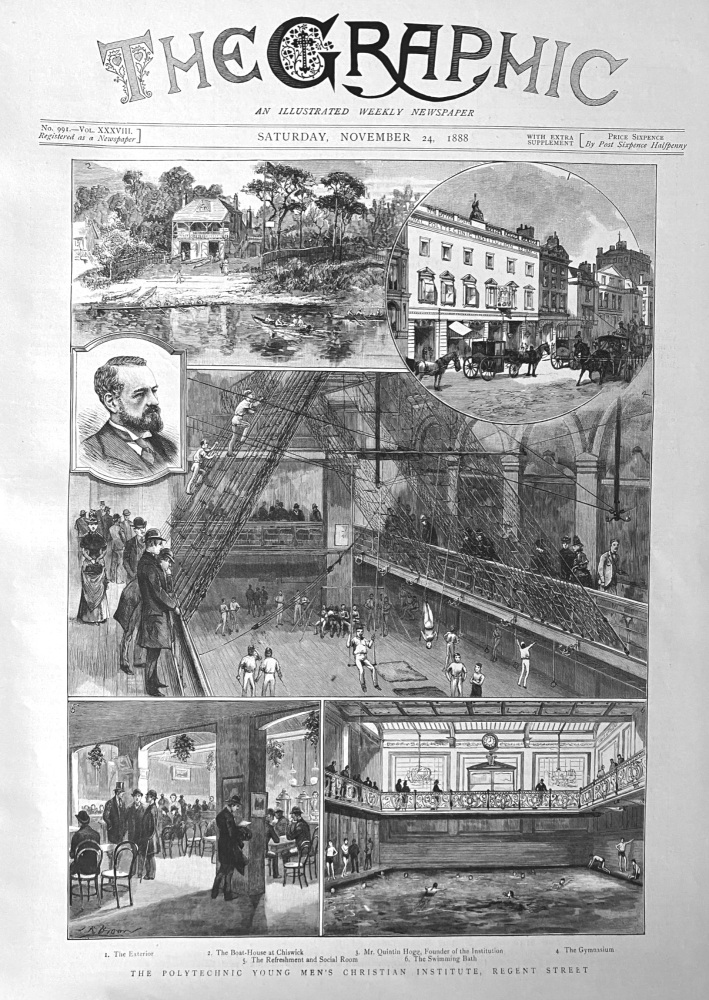 The Polytechnic Young Men's Christian Institute, Regent Street.  1888.