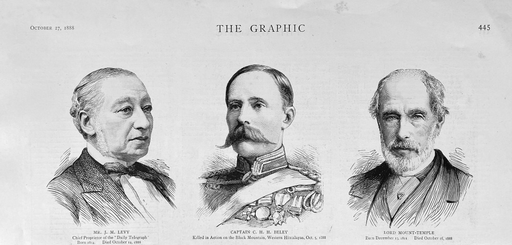 Mr. J. M. Levy..,    Captain C. H. H. Beley.,   Lord Mount-Temple.  1888.