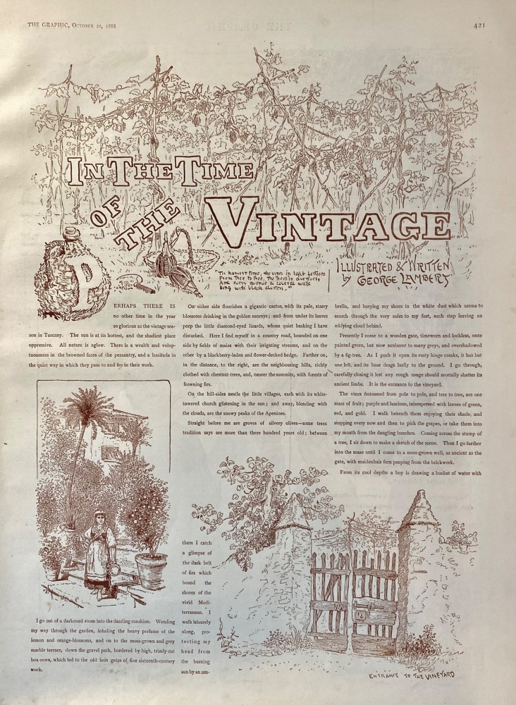 In The Time of the Vintage.   Written & illustrated by George Lambert.  1888.