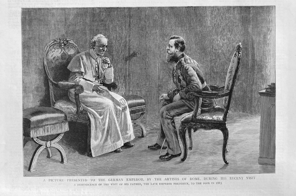 A Picture Presented to the German Emperor, by the Artists of Rome, during his recent visit.  1888.