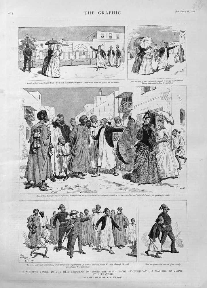 A Pleasure Cruise to the Mediterranean on Board the Steam Yacht "Victoria'-vii.,  a warning to Guides at Alexandria.  1888.