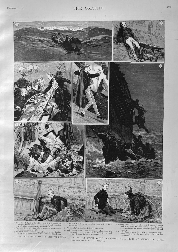 A Pleasure Cruise to the Mediterranean on Board the Steam Yacht  "Victoria"-VI,  A Night at Anchor off Jaffa.  1888.