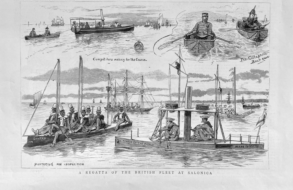A Regatta of the British Fleet at Salonica.  1888.