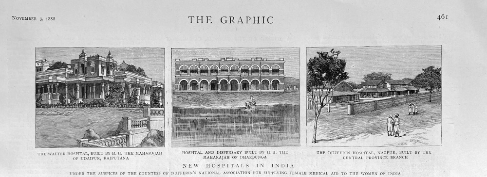 New Hospitals in India.  1888.