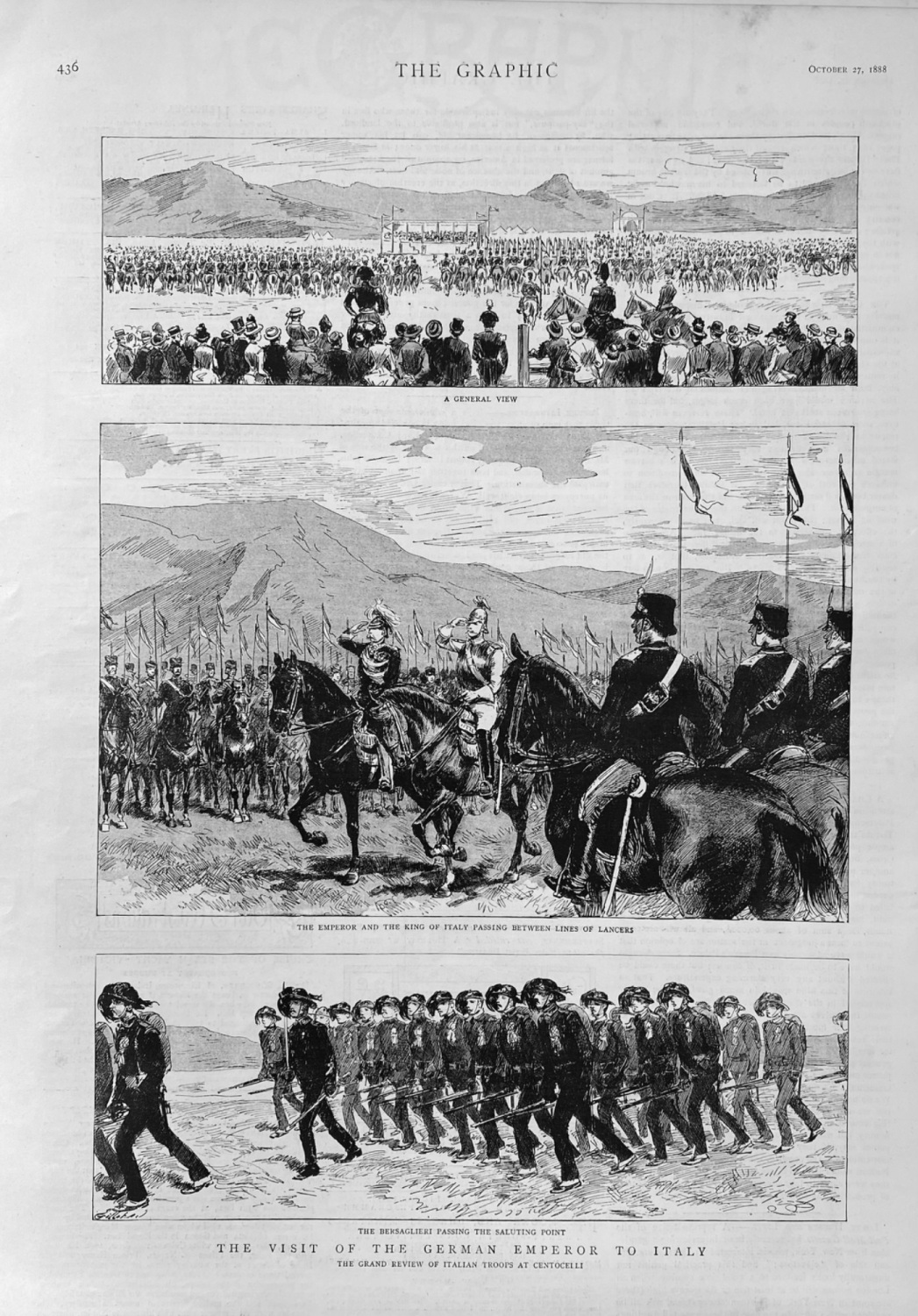 The Visit of the German Emperor to Italy.  1888.