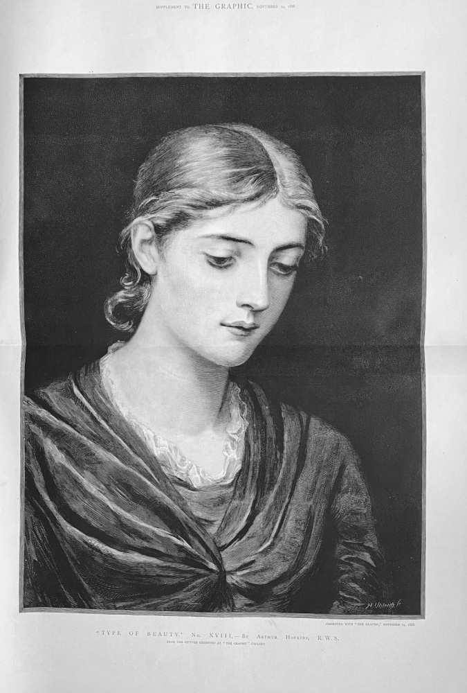 "Type of Beauty,"  No.  XVIII.- by Arthur Hopkins,  R.W.S.  1888.