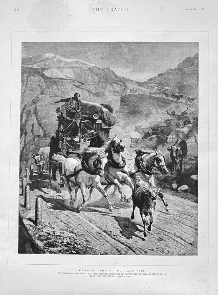Crossing the St. Gothard Pass.  1888.