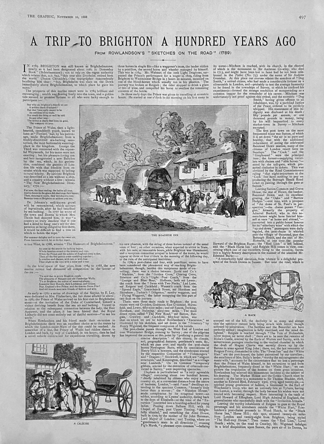 A Trip to Brighton a Hundred years Ago.  1888.