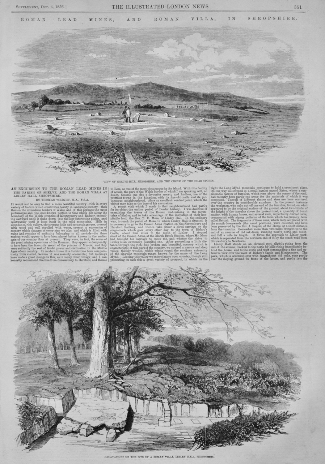 Roman Lead Mines, and Roman Villa, in Shropshire