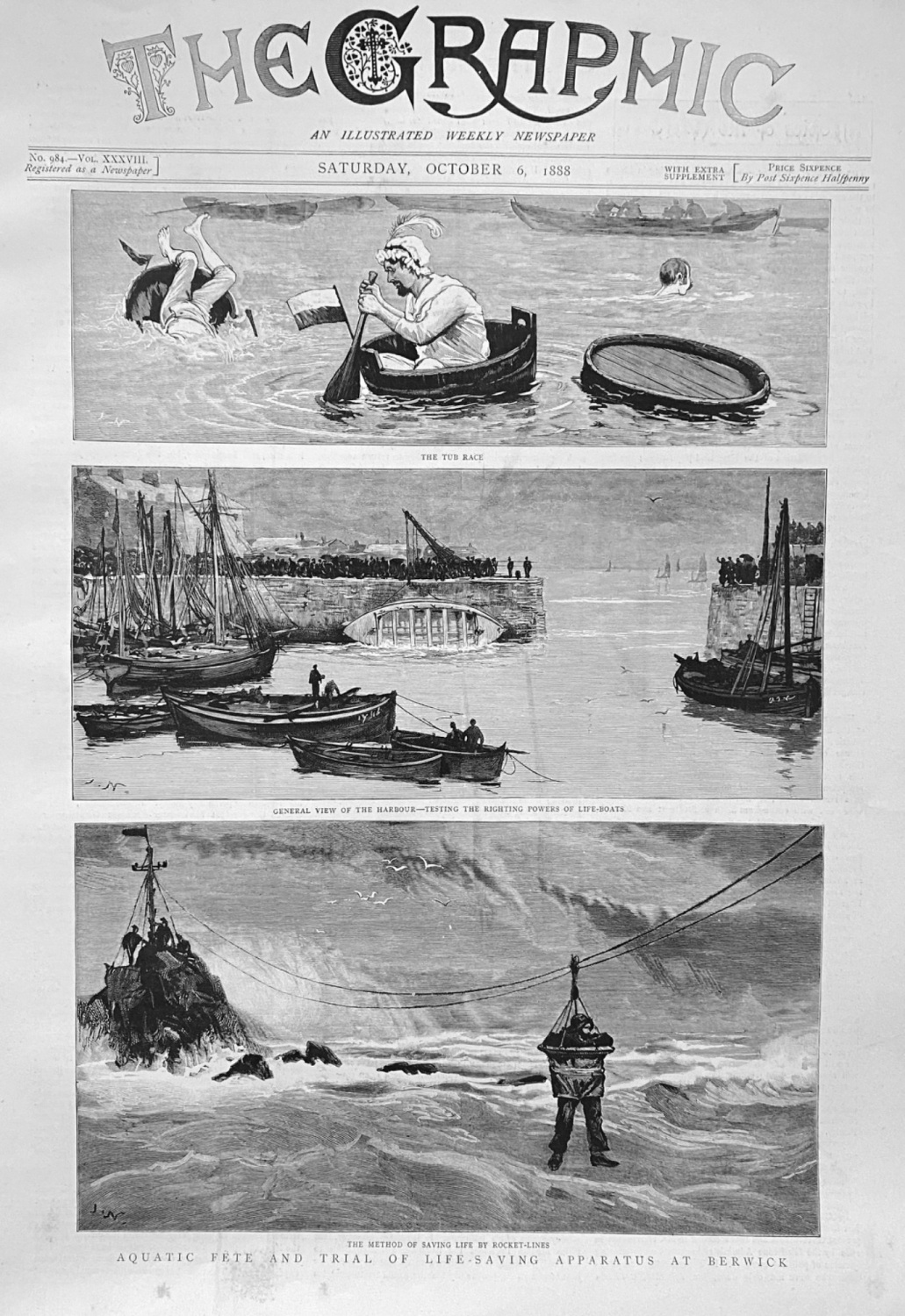 Aquatic Fete and Trial of Life-Saving apparatus at Berwick.  1888.