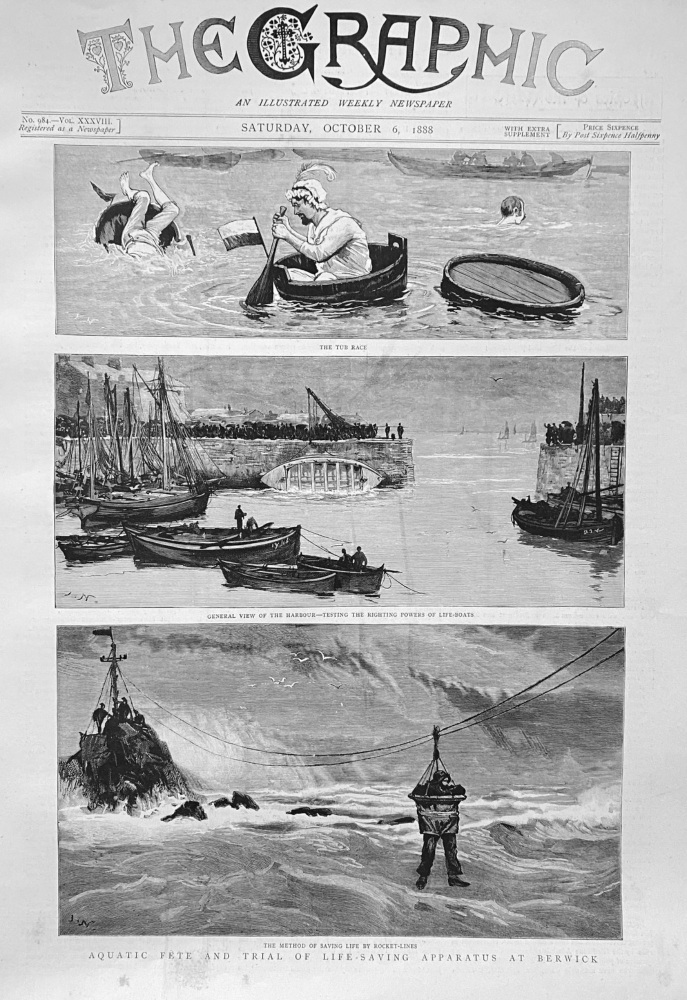 Aquatic Fete and Trial of Life-Saving apparatus at Berwick.  1888.