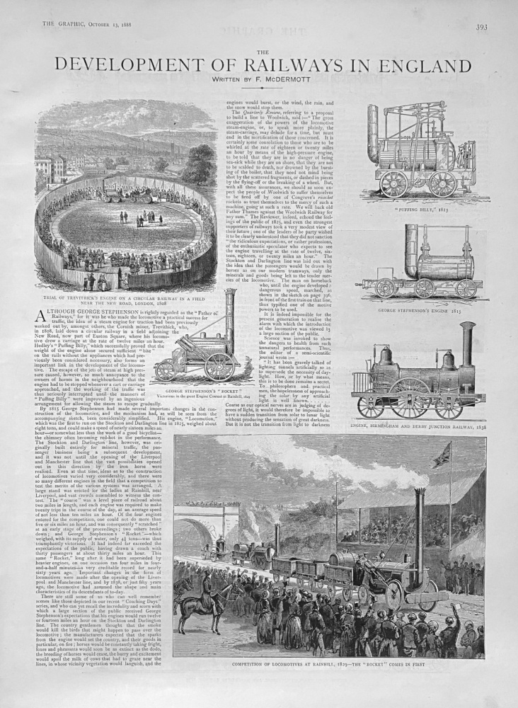 The Development of Railways in England.  1888.
