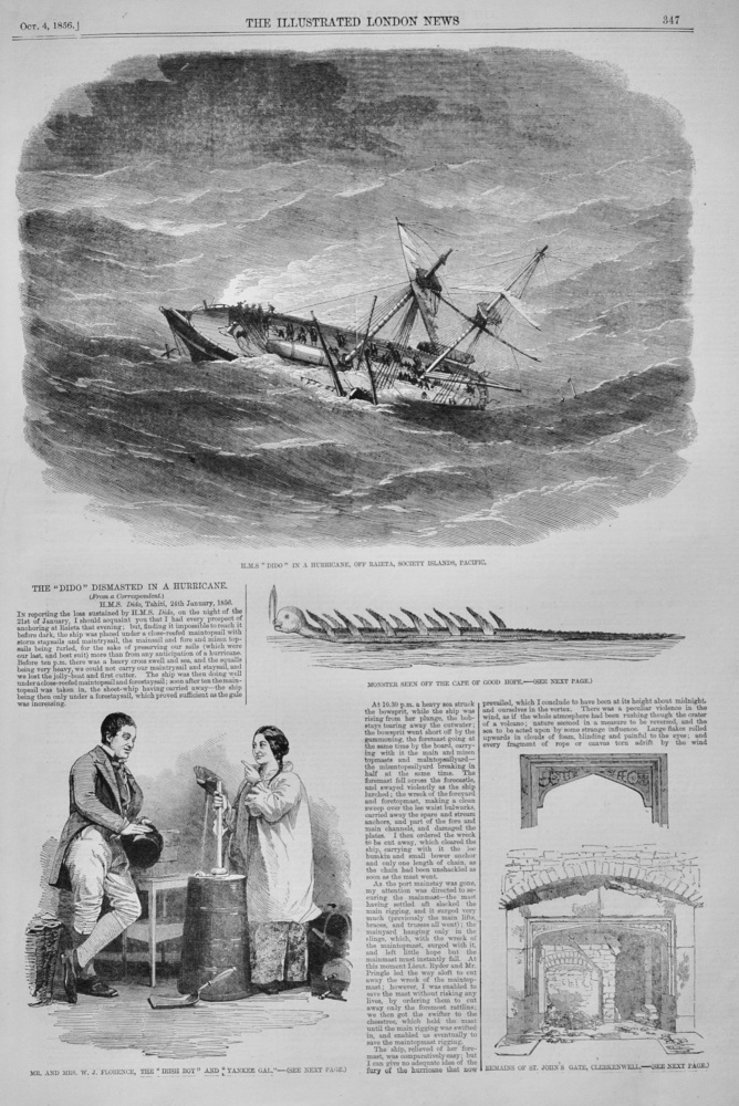 The "Dido" dismasted in a Hurricane