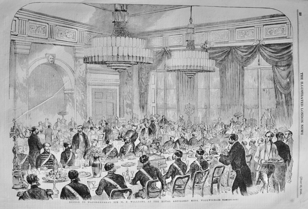 Dinner to Major General Sir W F Williams