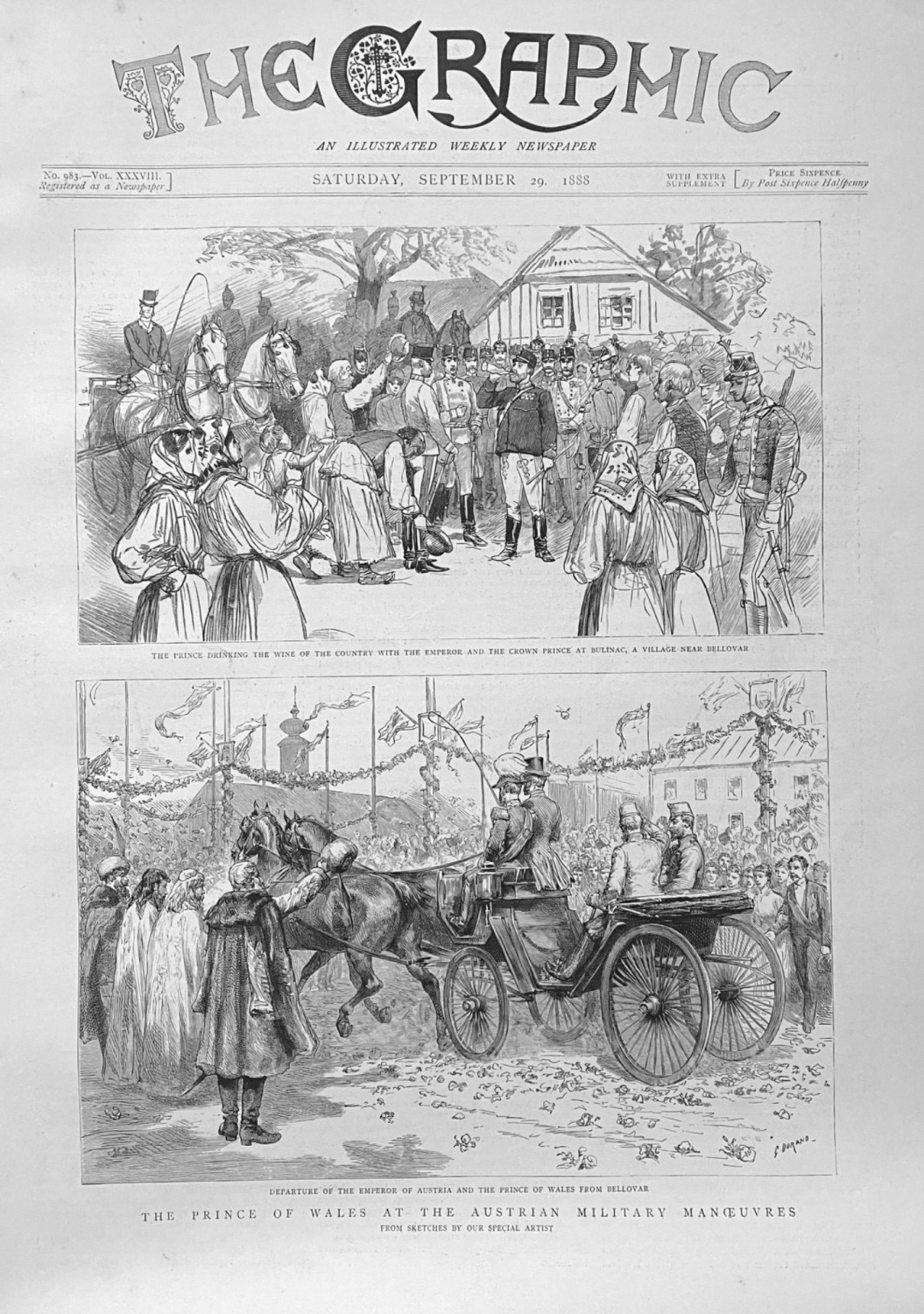 The Prince of Wales at the Austrian Military Manoeuvres.  1888.