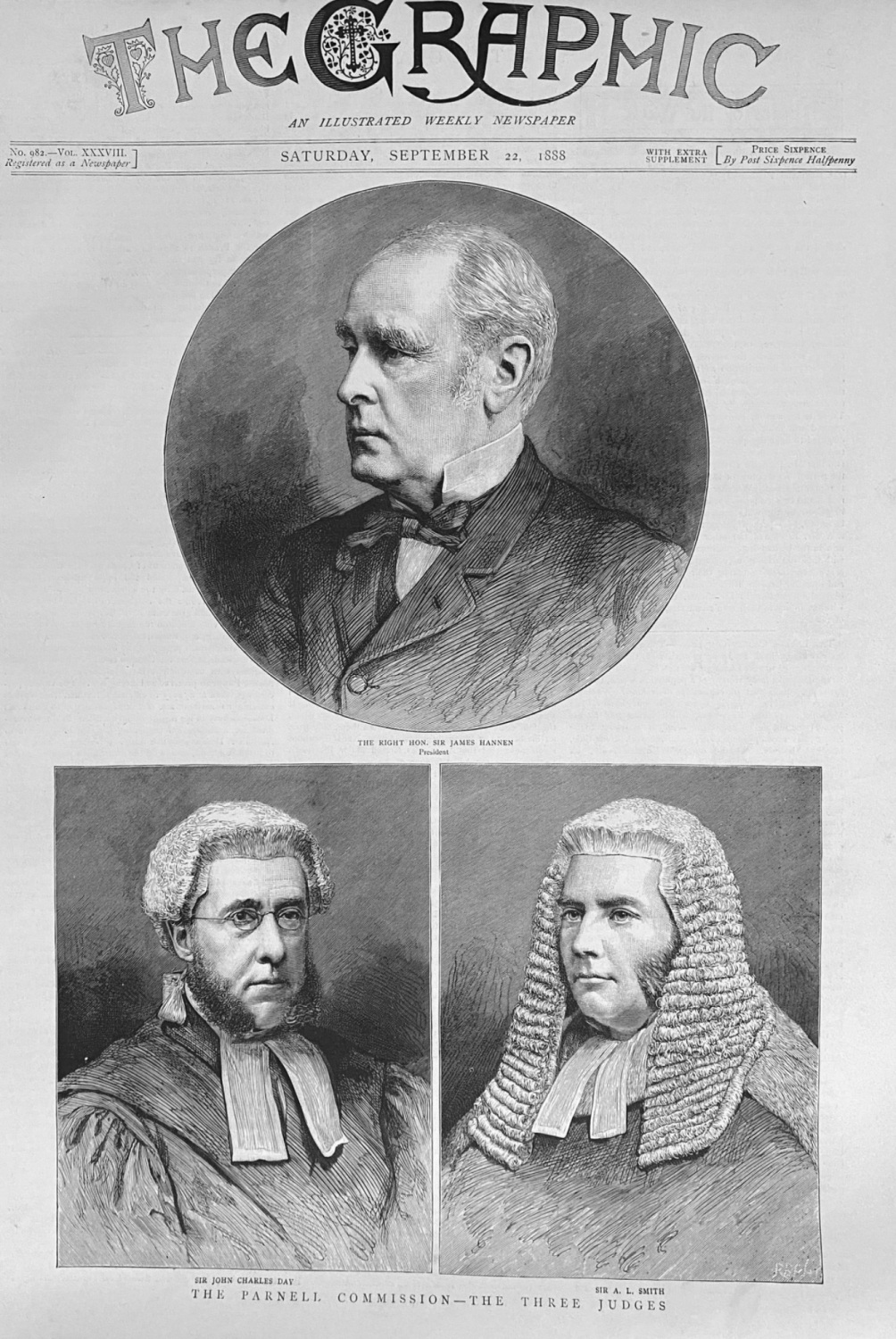 The Parnell Commission - The Three Judges.  1888.