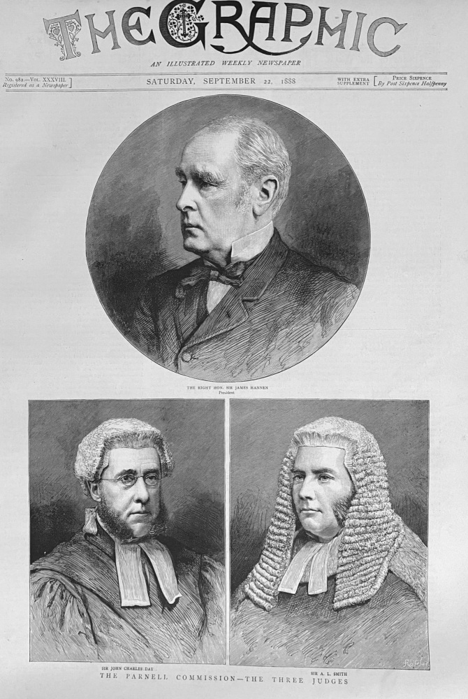 The Parnell Commission - The Three Judges.  1888.