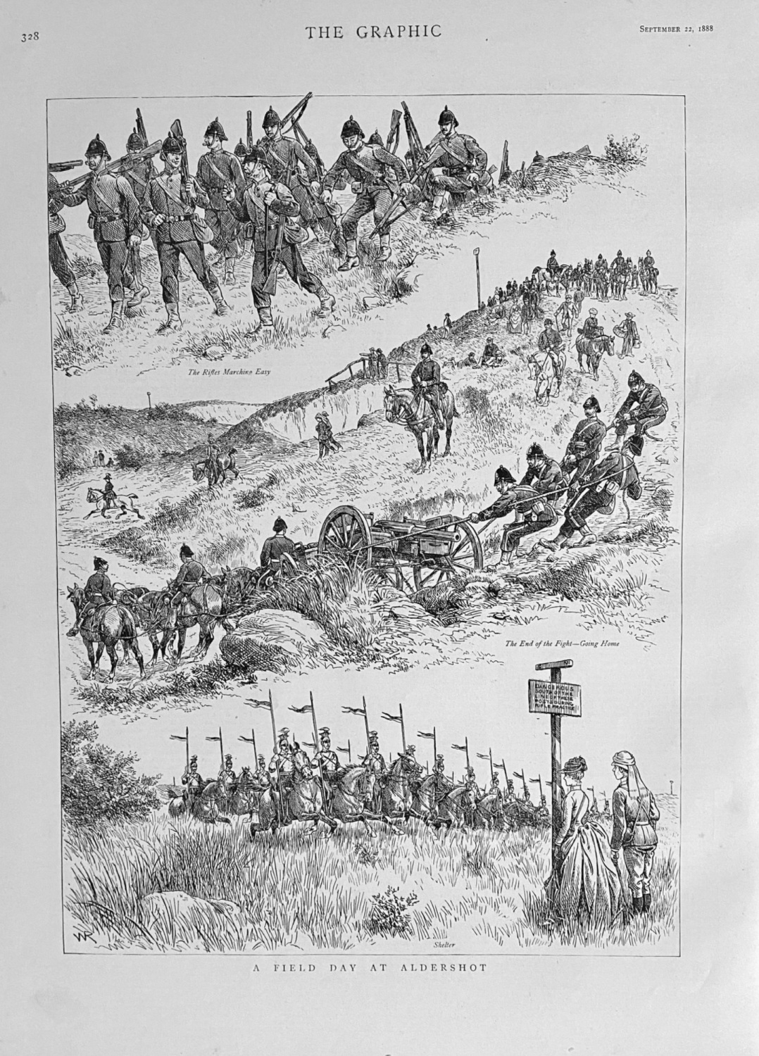 A Field Day at Aldershot.  1888.