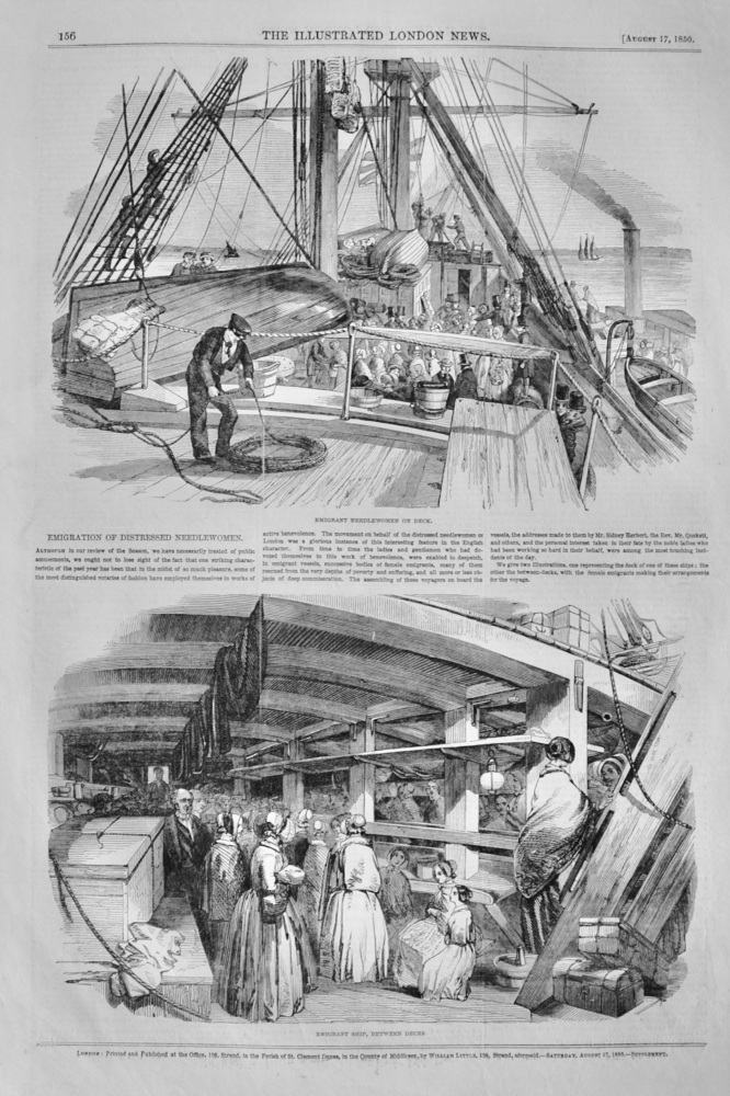 Emigration of distressed Needlewomen