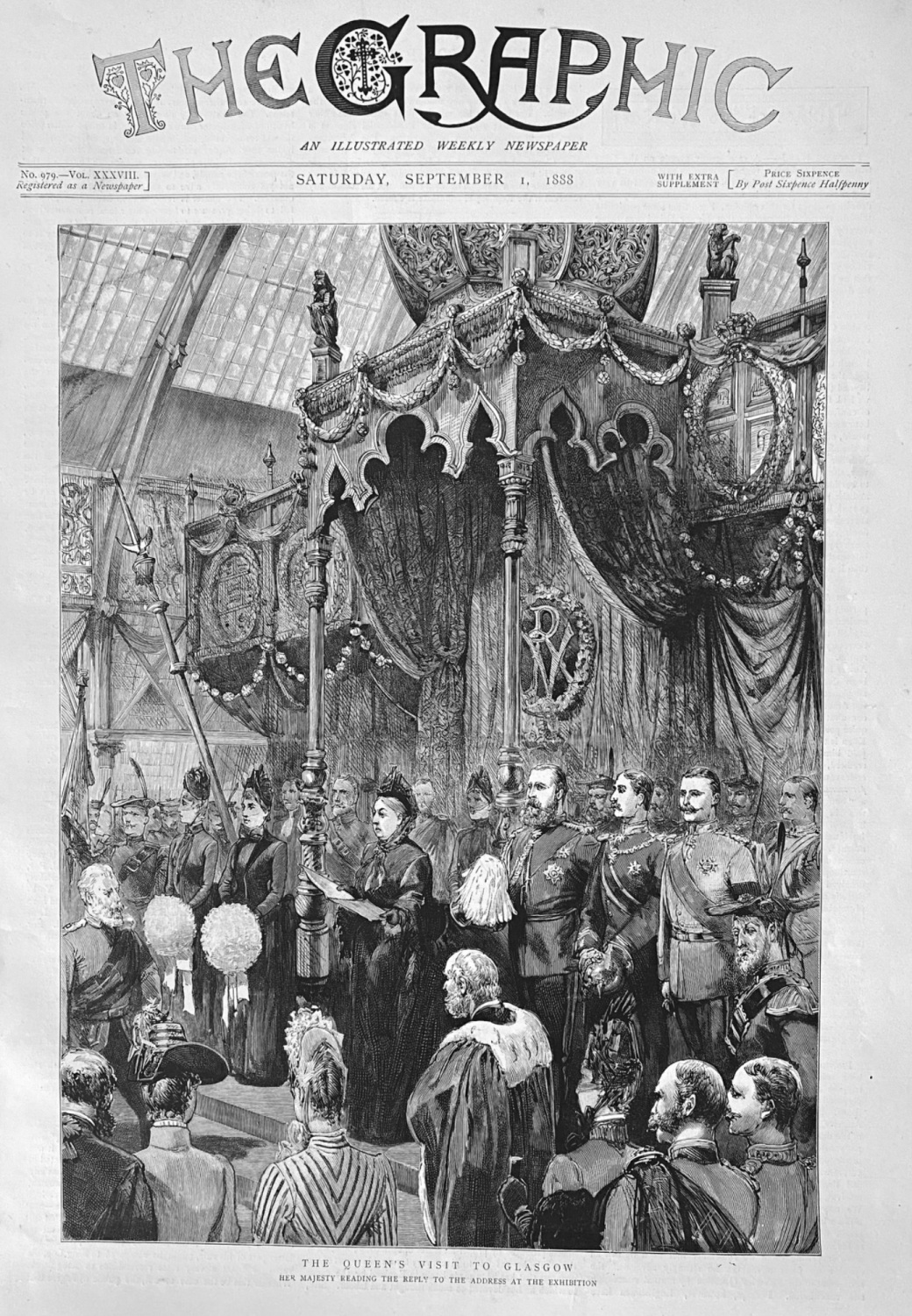 The Queen's Visit to Glasgow :  Her Majesty Reading the Reply to the Addres