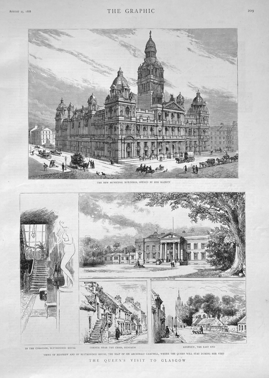 The Queen's Visit to Glasgow.  1888.