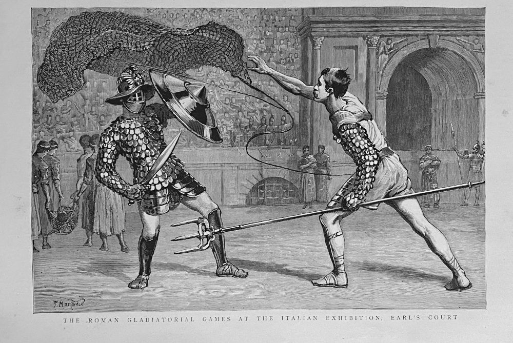 The Roman Gladiatorial Games at the Italian Exhibition, Earl's Court.  1888.
