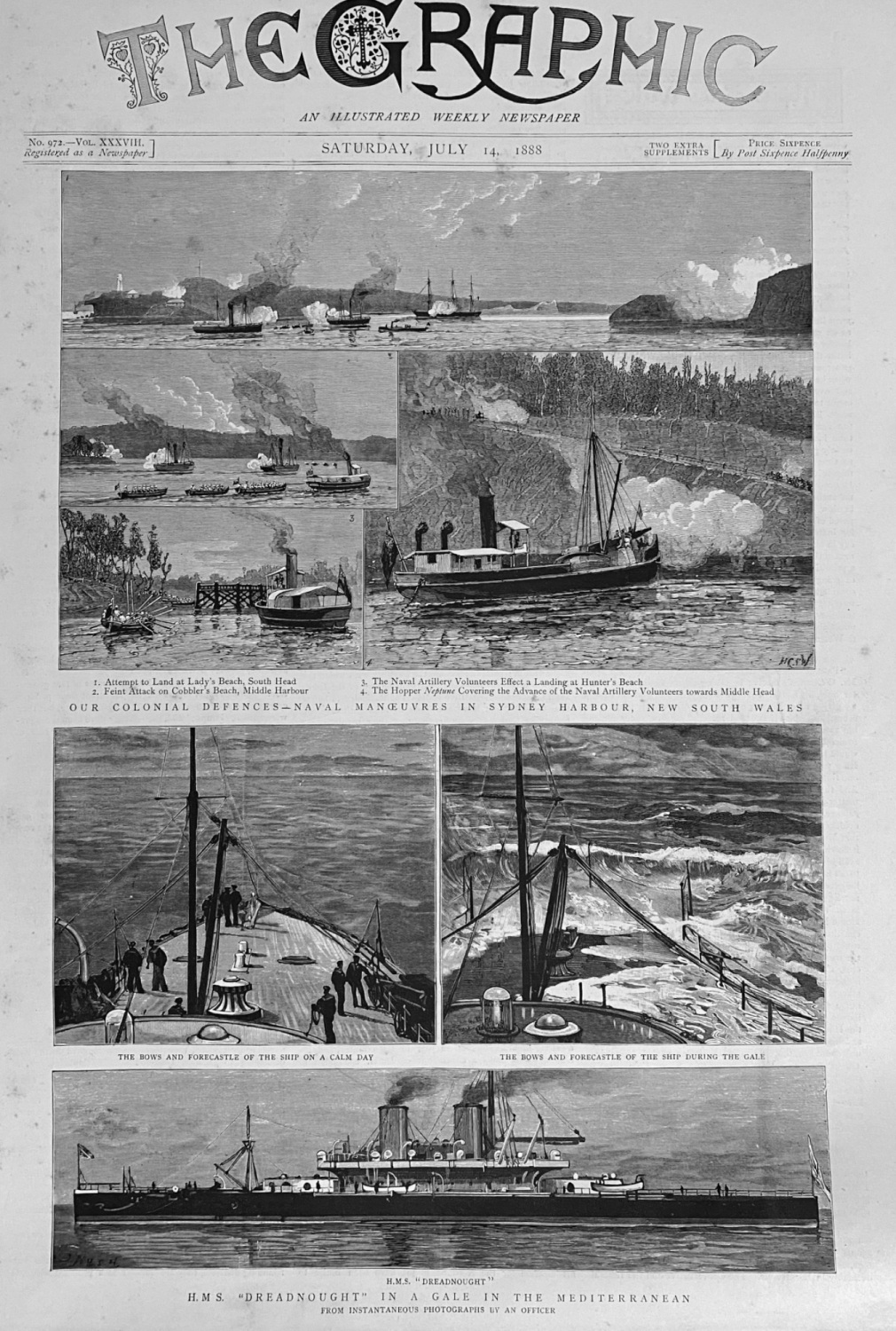 Our Colonial Defences - Naval Manoeuvres in Sydney Harbour, New South Wales