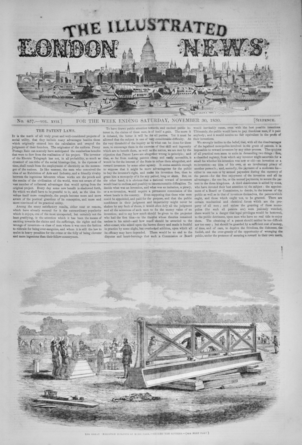 The Illustrated London News - November 30, 1850