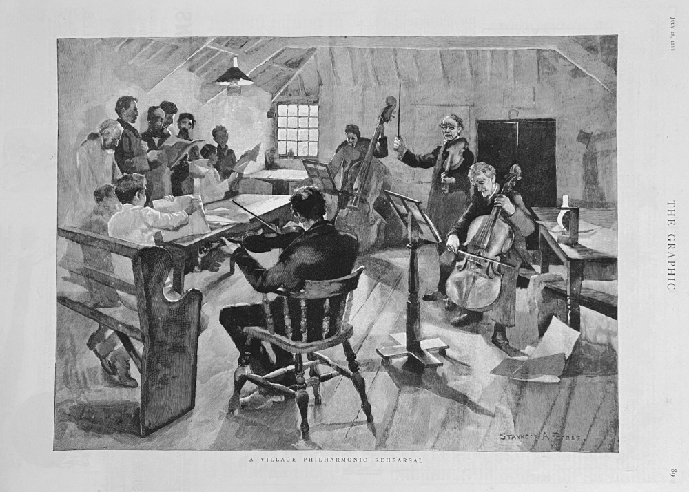 A Village Philharmonic Rehearsal.  1888.