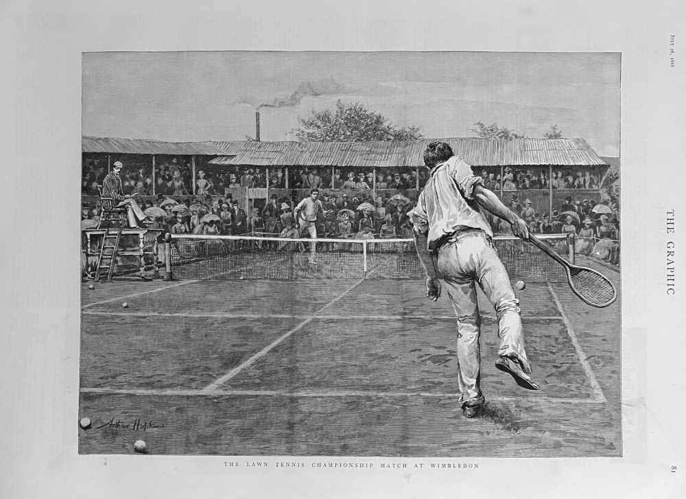 The Lawn Tennis Championship Match at Wimbledon.  1888.